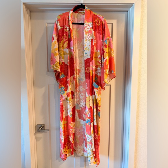 Spell Other - Spell Red and Yellow Floral Tyler Robe / Kimono